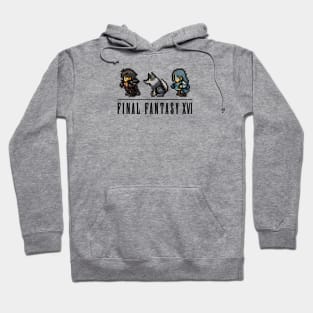 Clive, Torgal, and Jill Logo Design | FFXVI Pixel Party Members | Final Fantasy 16 | Light Colors Hoodie